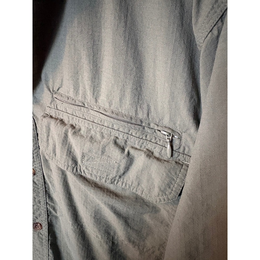 REI Mens Medium Green Short Sleeve Button Down Fishing Hiking Shirt Nylon Vented - Picture 2 of 6
